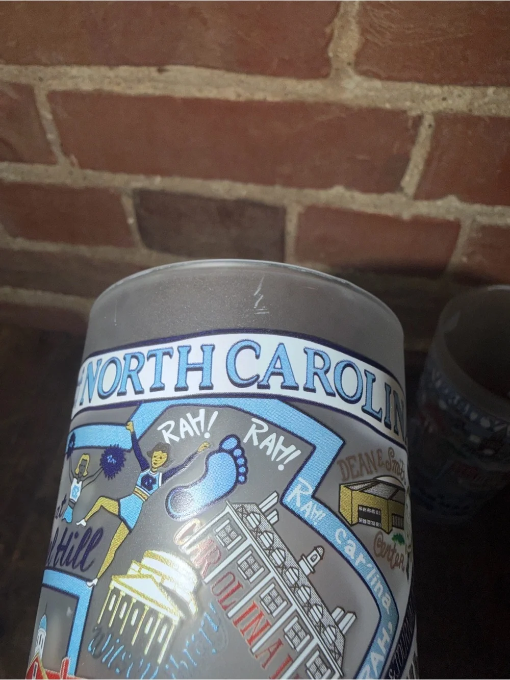 University of North Carolina Tar Heels 2 Frosted Glass Souvenir Academic Sports